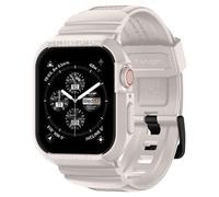 Spigen Rugged Armor Pro Case with Strap for Apple Watch 45/44mm | TPU unibody case with adjustable strap with carbon fiber accent for Series 9/8/7 45mm and 6/SE/5/4 44mm - Black