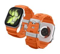 Spigen Rugged Silicone Sport Band with Metal Buckle Strap Compatible with Apple Watch Ultra 3/2/1 49mm, Series 11/10 46mm, 9/8/7 45mm, SE3/SE2/SE/6/5/4 44mm, 3/2/1 42mm - Orange