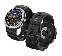 Spigen Rugged Silicone Sport Band with Metal Buckle Strap Compatible with Samsung Galaxy Watch 8 40mm/44mm (2025), Samsung Galaxy Watch 8 Classic 46mm (2025) - Black