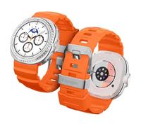 Spigen Rugged Silicone Sport Band with Metal Buckle Strap Compatible with Samsung Galaxy Watch 8 40mm/44mm (2025), Samsung Galaxy Watch 8 Classic 46mm (2025) - Orange