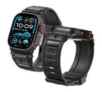 Spigen Rugged Ultra Band Durable TPU Strap with Metal Buckle Compatible with Apple Watch Ultra 3/2/1 (49mm), Series 11/10/9/8/SE (46/45/44/42mm) - Matte Black