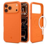 Spigen Silicone Fit MagFit Case for iPhone 17 Pro, MagSafe Compatible Phone Cover [Military-Grade Drop Protection] - Cosmic Orange