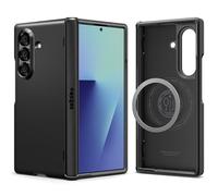 SPIGEN Slim Armor Pro MagFit for Samsung Galaxy Z Fold 7 Case, Compatible with MagSafe Magnetic Ring, Hinge Protection Extreme Foam Air Cushion Shock Absorption Raised Edge Hard Cover - Black