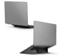 Spigen Slim Fold Adhesive Laptop Stand Foldable Portable Dual Ergonomic Angle Adjustment Lift Anti-Slip Compatible with MacBook Pro, MacBook Air 11"-16" and More - Black