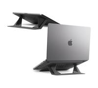 Spigen Slim Fold Portable Laptop Stand, Ergonomic Foldable Riser with Anti-Slip Design, Ultra Slim and Lightweight Travel Stand Compatible with iPad, MacBook Neo/Pro/Air M2 M3 M4 M5 13-14" and More