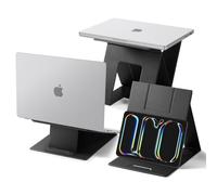 Spigen Slim Fold Portable Laptop Stand for Desk 3 Modes 2 Adjustable Angle | Lightweight Anti-Slip Foldable Tablet Laptop Riser Stand Compatible with iPad MacBook Neo/Pro/Air M2 M3 M4 M5 13-16" and More