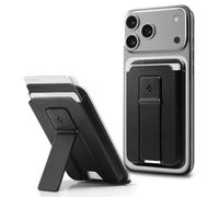 Spigen Smart Fold 2 MagFit 3-Card Magnetic Wallet for MagSafe & Pixelsnap | 2-in-1 wallet with built-in kickstand, adjustable angles, anti-slip grip and easy card access for everyday use - Black