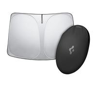 Spigen Tesla Model Y 2025 Juniper and Model 3 Highland 2024 2025 CryoShade Front Windscreen Sunshade, Dual Layered Protection From UV and Heat (Reinforced Velcro Strap), Designed for Tesla Accessories