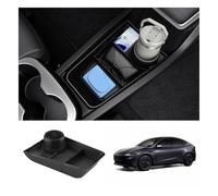 Spigen Tesla Model Y Juniper 2025-2026 (ONLY Standard) Lower Centre Console Organiser Tray with Cup Holder, Multi-Functional Storage Box, Premium Interior Designed for Tesla Accessories