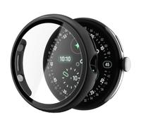 Spigen Thin Fit 360 Case for Google Pixel Watch 5/4 41mm | Slim PC bumper with built-in 9H tempered glass, touch sensitivity for 2026 2025 models - Black