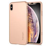Spigen [Thin Fit 360 iPhone Xs Max Case Cover 6.5 inch with Exact Slim Full Protection with Tempered Glass Screen Protector for iPhone Xs Max (2018) 6.5 inch - Gold