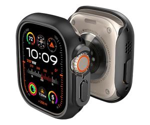 Spigen Thin Fit Case for Apple Watch Ultra 4/3/2/1 49mm | Slim case with shock-absorbing bumper and scratch-resistant protection for 2026~2023 models - Black