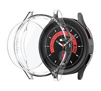Spigen Thin Fit with Tempered Glass (1pc) Case Compatible with Galaxy Watch 5 Pro 45mm - Crystal Clear
