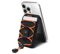 Spigen TieFit MagFit Magnetic Wallet Card Holder 3-Cards with Bungee Accessory Holder Compatible with iPhone 17/16/15/14/13/12, PixelSnap Cases for Pixel 10 Series and MagSafe Accessories - Black
