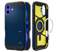 Spigen Tough Armor (AI) MagFit Case for iPhone 16, Compatible with MagSafe Accessories - Navy Blue