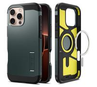 Spigen Tough Armor (AI) MagFit Case for iPhone 16 Pro, Compatible with MagSafe Accessories - Abyss Green