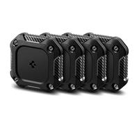 Spigen Tough Armor IP WaterproofCase Compatible with AirTag 2/1 (2026/2021) Scratch Resistant Case with Double Sided Adhesive Tape for All Outdoor Activities - Black (4 Pack)