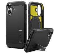 Spigen Tough Armor T MagFit Case with Stand for iPhone 17, MagSafe Compatible Phone Cover [Built-in Kickstand] [Military-Grade Drop Protection] - Black