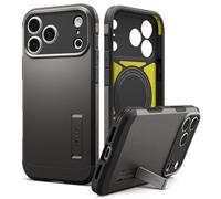 Spigen Tough Armor T MagFit Case with Stand for iPhone 17 Pro Max, MagSafe Compatible Phone Cover [Built-in Kickstand] [Military-Grade Drop Protection] - Gunmetal