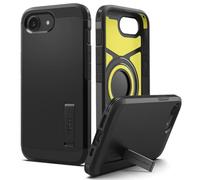 Spigen Tough Armor T MagFit Case with Stand for iPhone 17e / 16e, MagSafe Compatible Phone Cover [Built-in Kickstand] [Military-Grade Drop Protection] - Black