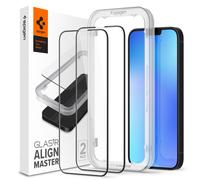 Spigen AlignMaster Full Coverage Tempered Glass Screen Protector for iPhone 16e, iPhone 14, iPhone 13, iPhone 13 Pro - 2 Pack