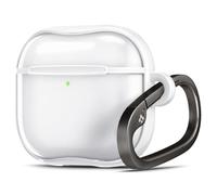 Spigen Ultra Hybrid Case for Airpods 5/4 (2026/2024) | Clear non-yellowing TPU and PC case with carabiner for wireless charging - Jet White