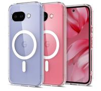 Spigen Ultra Hybrid MagFit Case for Google Pixel 9a - Clear White | Anti-Yellowing Resin, Air Cushion Tech, Military-Grade Drop Protection, Raised Camera Protection, Compatible with MagSafe