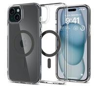 Spigen Ultra Hybrid MagFit Case for iPhone 15, Compatible with MagSafe Accessories [Anti-Yellowing] [Military-Grade Drop Protection] - Clear Graphite