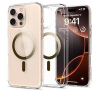Spigen Ultra Hybrid MagFit Case for iPhone 16 Pro Max [MagSafe Compatible] [Military-Grade Drop Protection] - Clear Gold