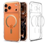 Spigen Ultra Hybrid MagFit Case for iPhone 17 Pro Max (2025), Compatible with MagSafe Accessories [Anti-Yellowing] [Dura Clear] [Military-Grade Drop Protection] - Clear Gold