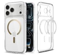 Spigen Ultra Hybrid MagFit Case for iPhone 17 Pro Max, MagSafe Compatible Phone Cover [Anti-Yellowing] [Dura Clear] [Military-Grade Drop Protection] - Clear Gold