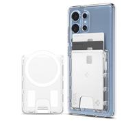 Spigen Ultra Hybrid MagFit Magnetic Wallet Card Holder 3-Cards Compatible with Samsung Galaxy S26, S26 Ultra, S26 Plus, S25 Series and Z Fold 7 - Crystal Clear