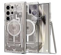 Spigen Ultra Hybrid Zero One MagFit Case for Samsung Galaxy S24 Ultra, Compatible with MagSafe Accessories - Natural Titanium