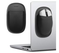 Spigen Ultra-Slim Stick-On Mouse Holder for Laptop, Premium Durable Fabric Mouse Pouch, Strong Adhesive & Tear-Resistant Storage Pocket for Wireless Mouse Compatible with Macbook Neo Pro Air and More