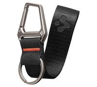 Spigen Universal Carabiner with Wrist Lanyard for Everyday Carry | Durable wrist lanyard with zinc alloy carabiner for secure everyday carry - Black