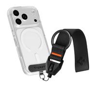 Spigen Universal Lanyard Strap with Keyring [Compatible with iPhone 17 Series] Durable Nylon Webbing, Quick Release Connector, Adjustable Holder, Keys & Accessories for Phone Case - Black