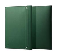 Spigen Valentinus Laptop Sleeve 15/15.6/16 Inch, Compatible with MacBook Pro, Built in Magnetic Flap, Leather Laptop Case - Green