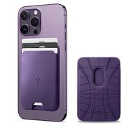 Spigen Valentinus MagFit Magnetic MagSafe Wallet Card Holder 3-Cards Compatible with iPhone 17/16/15/14/13/12 Series and PixelSnap Cases for Pixel 10 Series - Violet Purple