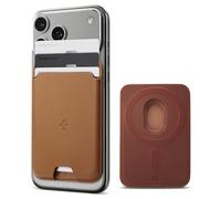 Spigen Valentinus MagFit Magnetic MagSafe Wallet Card Holder 3-Cards Compatible with iPhone 17/16/15/14/13/12 Series and PixelSnap Cases for Pixel 10 Series - Brown