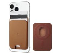 Spigen Valentinus MagFit Magnetic Wallet Card Holder 3-Cards Compatible with iPhone 16/15/14/13/12 Models, MagSafe Accessories - Brown