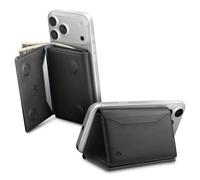 Spigen Valentinus S MagFit Magnetic Wallet Card Holder 7-Cards, Cash, Trifold Wallet Stand for MagSafe Compatible with iPhone 16/15/14/13/12 Models - Black