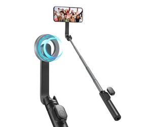 Spigen Wondersnap MagFit Selfie Stick Tripod, [27N Strong Magnetic Force] [Compact & Lightweight] All-in-One Phone MagSafe Stand for iPhone, Samsung Android, Google Pixel and more - Black