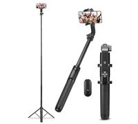 Spigen Wondersnap Selfie Stick Tripod, [64" Extra Long] [Reinforced Tripod Stand] All-in-One Phone Tripod for iPhone, Samsung Android, Camera, GoPro and more - Black