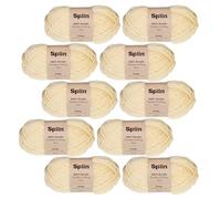 Spiin Double Knit Yarn - 10x100g Balls | 100% Acrylic Yarn Balls | Crochet, Knitting and Kids Craft, Acrylic | 100 Grams | Machine Wash | Super Soft | Bulk Buys (Cream)