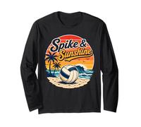 Spike and Sunshine Beach Volleyball Tropical Summer Long Sleeve T-Shirt