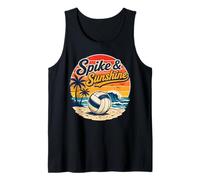 Spike and Sunshine Beach Volleyball Tropical Summer Tank Top