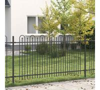 Spike Arch Fence Black 200x110cm Powder-Coated Steel Garden Security Panel Spear
