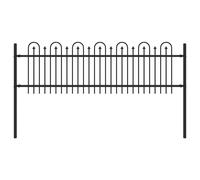 vidaXL Lace Arch Fence Black 200 x 200 cm Powder Coated Steel Modern Rectangular Table Durable Rust and Corrosion Resistant Weatherproof Ideal for Indoor and Outdoor Safe