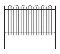 Spike Arch Fence Dronten Black Powder-Coated Steel Decorative Stylish vidaXL