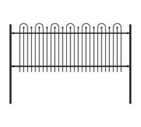 Spike Arch Fence Black 200x130cm Powder-Coated Steel Minimalist Garden Outdoor